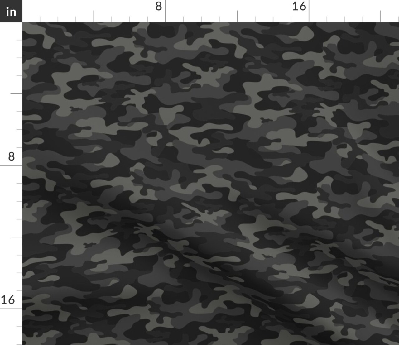 Camo Black Gray Camouflage Athletic Custom Printed Fabric by Spoonflower Various Fabrics by the Yard or Fat Quarter